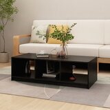 vidaXL Klubska mizica črna 110x50x34 cm trdna borovina Cene