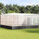 vidaXL Voliera srebrna 418x414x212 cm jeklo Cene