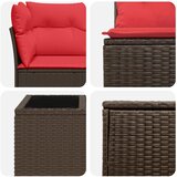  Set sofe 6 kom. Smeđa i crvena Poli Rattan i čelik | shoptok.hr