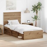  Krevetna konstrukcija Umjetnička hrastovina 75 x 190 cm | shoptok.hr