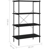 Police s 4 razine crne 80 x 40 x 130 cm | shoptok.hr