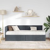  Kutni krevetni okvir s madracem s uzglavljem 2 pcs Siva Baršun | Eponuda.com