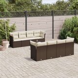 vidaXL 9-dijelni set vrtnih sofa s jastucima poliratan smeđi | shoptok.hr