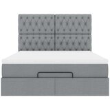  Otomanski krevet s madracem&LED svijetlosivi 140x190 cm tkanine | shoptok.hr