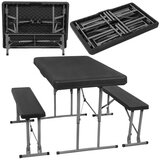  Set za catering stol + klupe 105 x 65 x 69 cm crni Slike