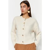 Trendyol Soft Textured Ecru, Tricot Cardigan with Accessories | Shoptok.si