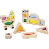 Janod Lesena senzorična igra – kocke in predloge – 12 kosov | Shoptok.si