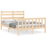 Maison Chic Posteljni okvir - Dvoposteljna postelja - Zakonska postelja z vzglavjem trden les-J16482, (21764686) | Shoptok.si