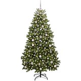 vidaXL Umjetno božićno drvce S LED lampica Zelena 180 cm PVC i metal | shoptok.hr