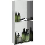 vidaXL Niša za tuš kabino brušeno srebro 32x62x9 cm nerjaveče jeklo | Shoptok.si