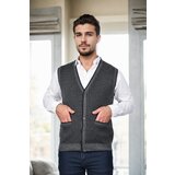 Dewberry 37376 Houndstooth Patterned Mens Knit Vest-GREY Cene