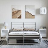  Metalni okvir kreveta uzglavlje i podnožje bijeli 135 x 190 cm | shoptok.hr