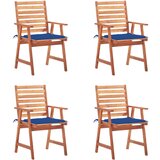 Maison Chic Zunanji Jedilni stoli - Vzorci stoli 4 kosi z blazinami trden akacijev les A2100, (22030814) | Shoptok.si