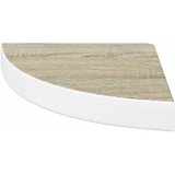  Kutne zidne police 2 kom boja hrasta i bijele 25x25x3,8 cm MDF | shoptok.hr