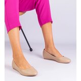 Gemre Beige wedge ballerinas made of eco-leather Savelia | shoptok.hr