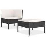 Maison Chic Seti vrtnega pohištva - Vrtna garnitura - Vrtni pohištvo set z blazinami 2-delna poli ratan črna, (21798554) | Shoptok.si