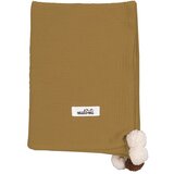 Malomi Kids Muslinska otroška odeja v barvi konjaka 100x140 cm Pompon - Malomi Kids Cene