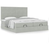 vidaXL Otomanski posteljni okvir z vzmetnicami siv 160x200 cm žamet | Shoptok.si