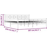  Okvir za krevet bijeli metalni 200 x 200 cm | Shoptok.si