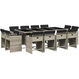  13-dijelni vrtni blagovaonski set s jastucima svijetlosivi | shoptok.hr
