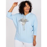 Fashion Hunters Light blue blouse of a larger size made of Eileen cotton | shoptok.hr