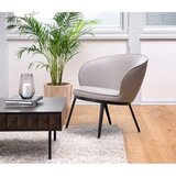 Unique Furniture Sivo-bež fotelj iz umetnega usnja Gain – | Shoptok.si