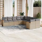 10-dijelni set vrtnih sofa s jastucima bež od poliratana | shoptok.hr