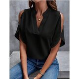 Fenzy Elegantna Široka Bluza S "V" Izrezom, Crna | shoptok.hr