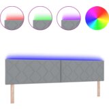 vidaXL LED glava postelje z dimantskimi blokov v svetli sivi, 200 cm tkanine | Shoptok.si