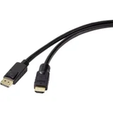 DisplayPort / HDMI adapterski kabel DisplayPort vtič\, HDMI-A vtič 20.00 m črna RF-4596876 pozlačeni konektorji DisplayPort kabel, (20415486)