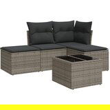  The Living Store Vrtna sedežna garnitura 5-delna z blazinami siv poli ratan - Vrtna Sedežna Garniture, (21461364) | Shoptok.si