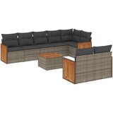  The Living Store Vrtna sedežna garnitura 9-delna z blazinami siv poli ratan - Vrtna Sedežna Garniture, (21463811) | Shoptok.si