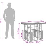  Stol za vrt Crna i prirodna 100 x 55 x 37 cm PE Rattan i Staklo | shoptok.hr