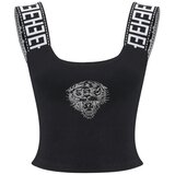Ed Hardy Tiger glow tape crop tank top black Crna Cijene