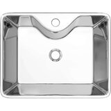  Umivalnik z odprtino za pipo 48x37x13,5 cm keramičen srebrn, (21409109) | Shoptok.si
