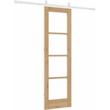  Klizna vrata 61 x 198,5 cm Masivna borovina i staklo Prirodna | shoptok.hr