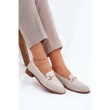 S. BARSKI Leather Women's Moccasins With Decoration On Flat Heel Beige S.Barski | Shoptok.si