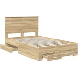  Krevetna konstrukcija s uzglavljem Sonoma hrast 135 x 190 cm | Eponuda.com