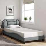  Okvir za krevet s uzglavljem svjetlosivi 90x190 cm od tkanine | shoptok.hr