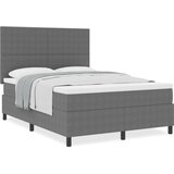 Box Postelja z vzmetnico svetlo siva 140x200 cm Kordurojska tkanina, (22083995) | Shoptok.si