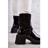 Boto Women's Warm Boots On A Chunky Heel Black Marinela | Shoptok.si