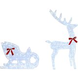  Reindeer vuče saonice Hladna bijela 120 cm 55 cm Akril | shoptok.hr