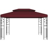 Gazebo 3,97 x 2,96 x 2,68 m Vinska crvena Poliester i čelik | shoptok.hr