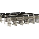vidaXL 11-dijelni vrtni blagovaonski set s jastucima svijetlosivi | shoptok.hr