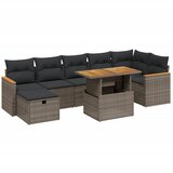  8-dijelni set vrtnih sofa od poliratana s jastucima sivi | shoptok.hr