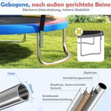  Vanjski trampolin s ljestvama, okrugli vrtni trampolin sa zaštitnom mrežom, rubnim pokrovom i metalnim okvirom, Ø305 cm, šareni | shoptok.hr