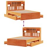  Krevet s regalom za knjige bez madraca 150x200 cm od borovine | shoptok.hr