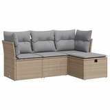  4-dijelni set vrtnih sofa s jastucima bež od poliratana | shoptok.hr