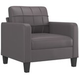  Fotelja s tabureom siva 60 cm od umjetne kože | Eponuda.com