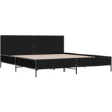 vidaXL Posteljni okvir črn 180x200 cm inženirski les in kovina, (21204712) | Shoptok.si